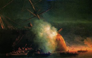 Минная атака катерами парохода Великий князь Константин турецкого броненосца Ассари Шевкет на Сухумском рейде 12 августа 1877 года