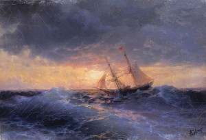 Море закат