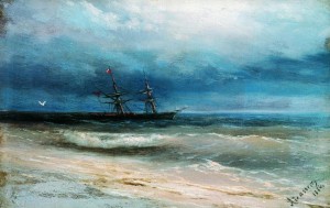 Море с кораблем