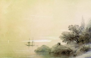 Море у скалистого берега