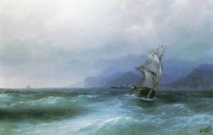 Парусник в море