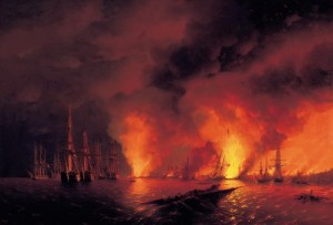 Синопский бой 18 ноября 1853 года (ночь после боя)