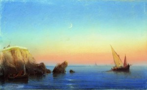 Тихое море скалистый берег