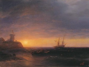 Закат на море