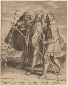 Гравюра. Христос и ученики на пути в Эммаус (1571) (24.6 х 19.5).