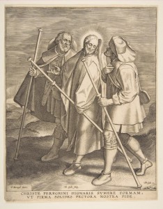 Гравюра. Христос и ученики на пути в Эммаус (1571) (24.6 х 19.5)