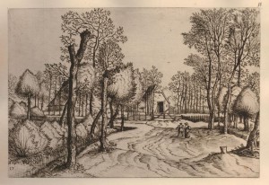 Гравюра 17. Вид сельской дороги с прогуливающейся парой (132 х 195) (офорт)