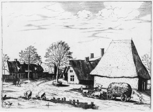 Гравюра 38. Вид села с возом сена (137 х 192) (офорт)