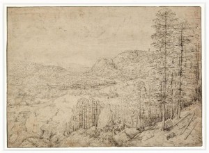 Горный пейзаж с караваном мулов (1553-55) (21.7 х 30.2) (Роттердам, музей Бойманса ван Бёнингена)