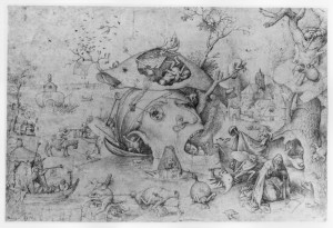 19.1.Рисунок.Искушение св.Антония (1556) (21.6 x 32.6) (Оксфорд, музей Ашмола)