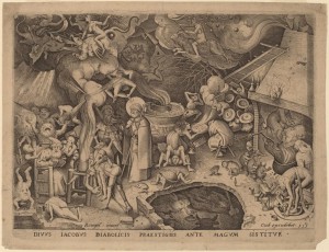 21.Гравюра. Борьба св.Иакова и мага Гермогена (1565) (22.4 х 30)