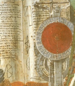 43.4.Св.Августин (ок.1480) (фреска) (152 x 112) (Флоренция, Огниссанти)_ деталь. Книга за головой