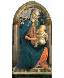 12.2.Мадонна в розовом саду (ок.1470) (65 x 124) (Флоренция, Уффици)